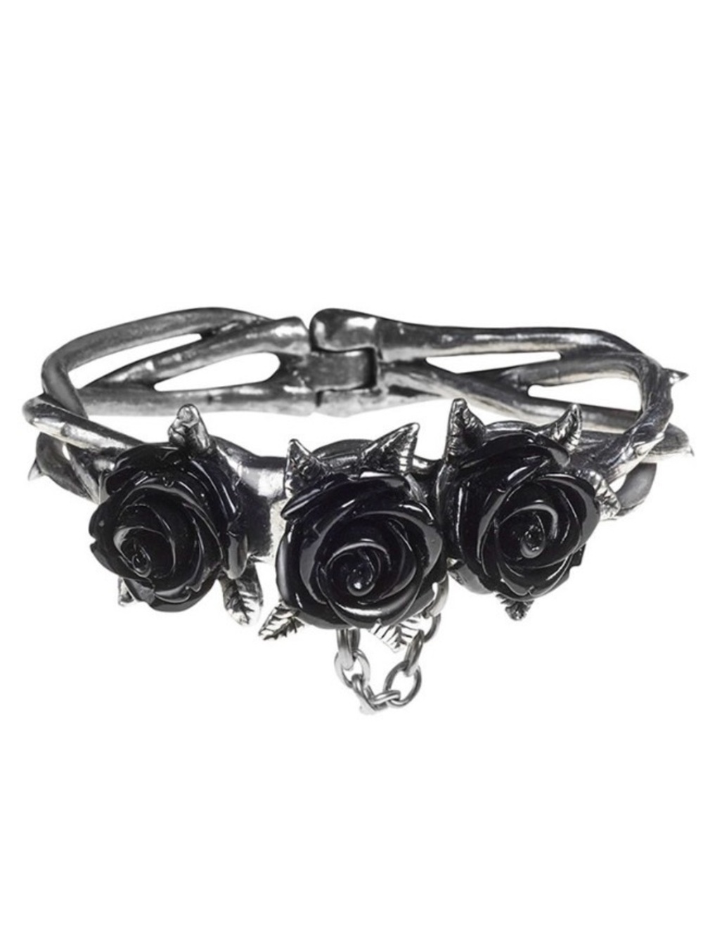 Alchemy England 1977 Wild Black Rose Pewter Bracelet, size M/L (BNWT)